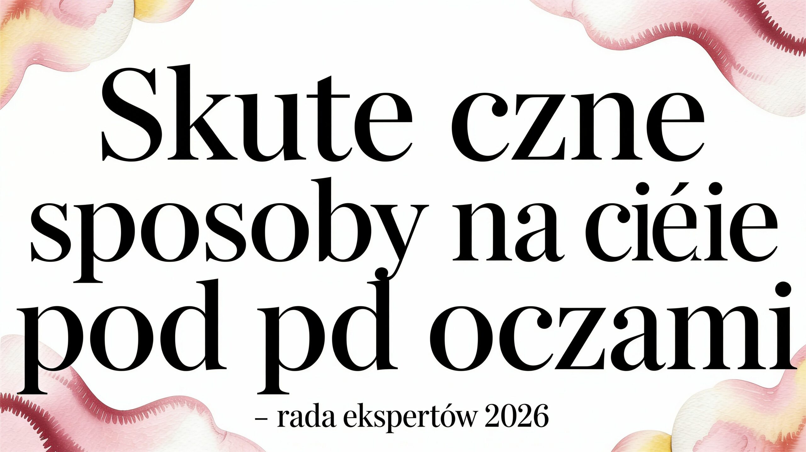 Skuteczne sposoby na cienie pod oczami – Rada ekspertów 2026