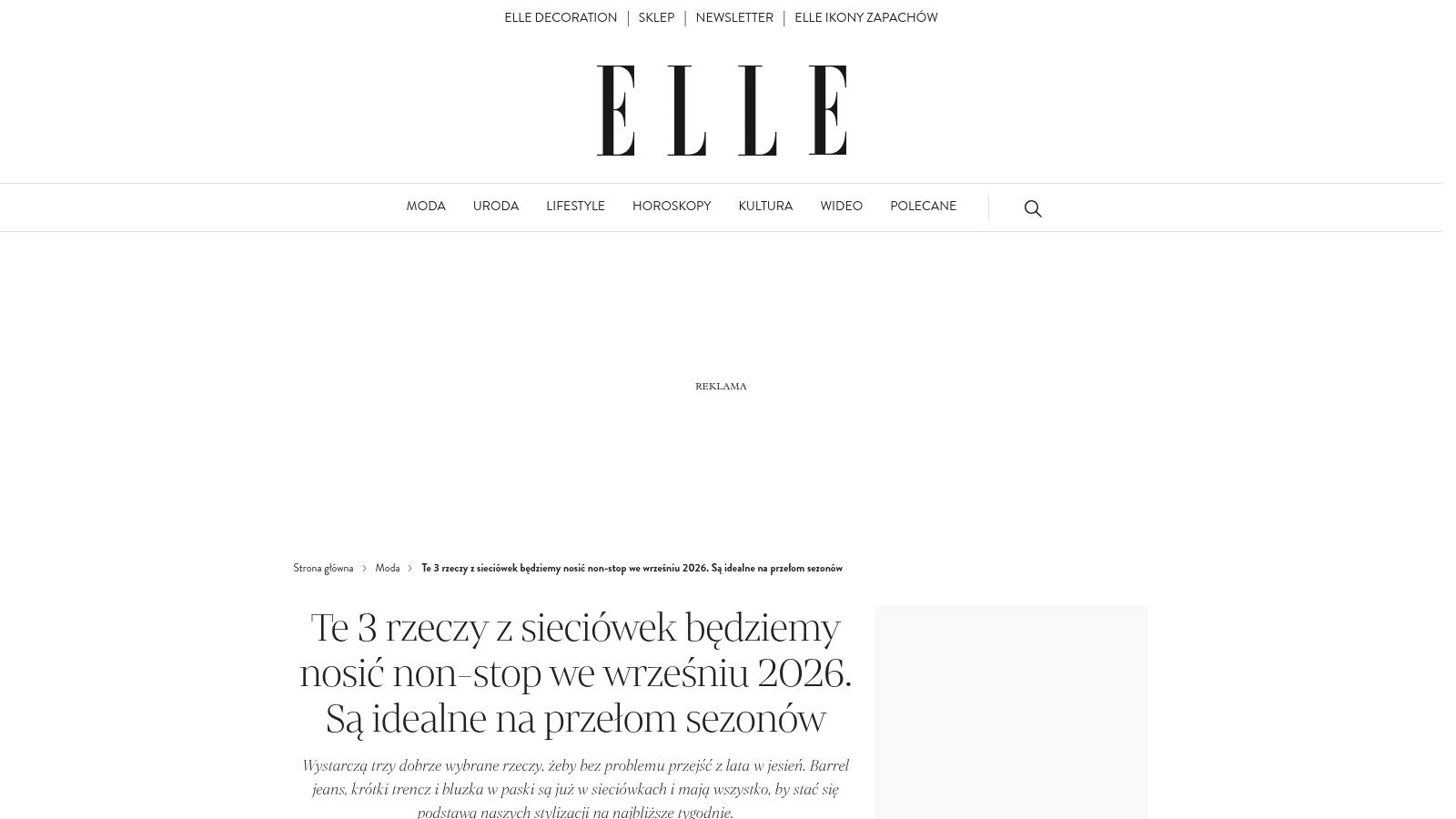 Elle.pl, „Te 3 rzeczy z sieciówek będziemy nosić non-stop we wrześniu 2026”